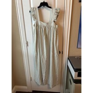 Striped Green and White Maxi Dress A New Day Large